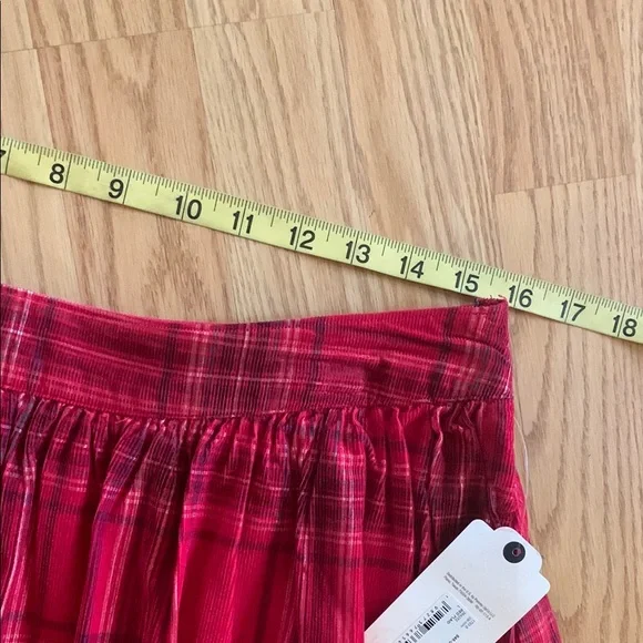 St. John's Bay NWT Womens Long Flared Skirt Red Plaid Cotton Women's - Picture 6 of 11